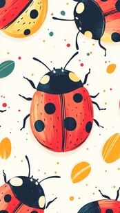 可爱瓢虫图案背景设计