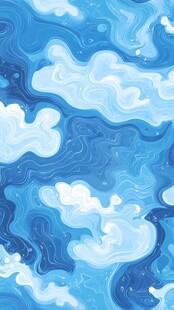 梦幻蓝白云朵纹理背景图