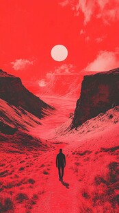 红色荒原中的孤独行者