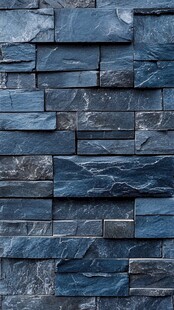 深蓝色石砌墙面纹理