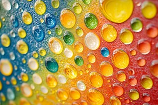 多彩水珠绘就梦幻画面