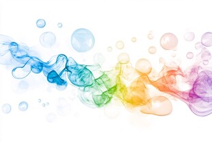 彩色烟雾气泡梦幻背景图