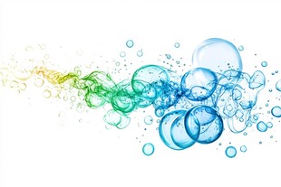 彩色梦幻气泡流动特效图