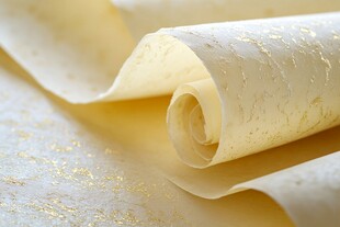 金色纹理卷纸特写