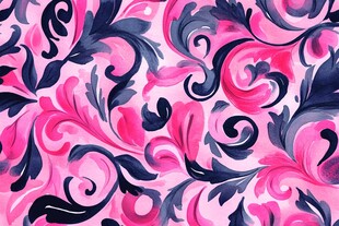 粉色水彩风花卉涡纹图案