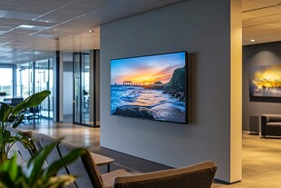 办公室中悬挂的精美电视画面