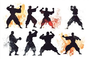 武术动作剪影艺术集合