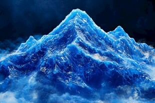 梦幻蓝色冰山奇幻景象