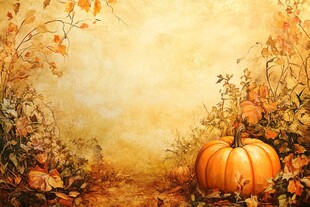 秋日南瓜田园风景图