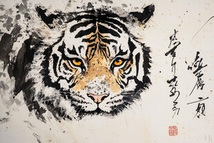 水墨虎图 尽显王者霸气