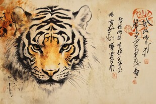 水墨虎绘 尽显王者之气