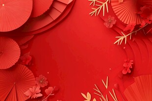 喜庆红色中式装饰背景图