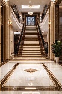 豪华大气的室内大理石楼梯