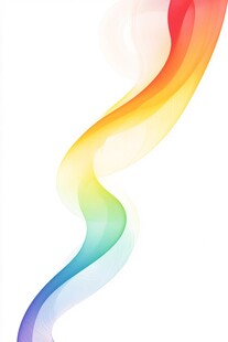绚丽彩虹色动感飘带图案