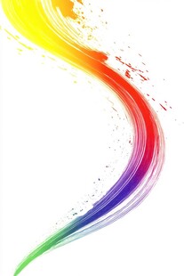彩虹色动感炫彩流体线条
