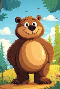 森林中的快乐棕熊