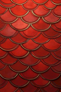 红色鱼鳞纹理图案背景