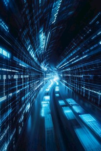 科技隧道中的数据光影世界
