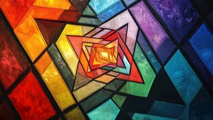 炫彩几何图案的视觉盛宴