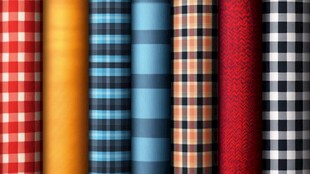 多彩格子布料展示