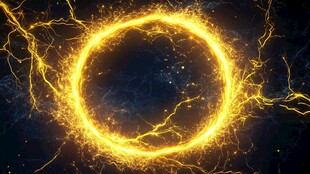 金色闪电圆环能量特效