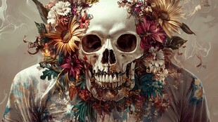 骷髅花饰 奇幻神秘艺术图景