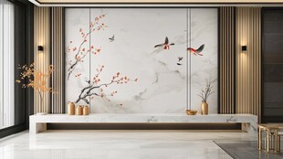 中式客厅背景墙雅致装饰