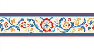 复古花卉图案装饰边饰
