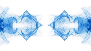 蓝色对称抽象烟雾图案