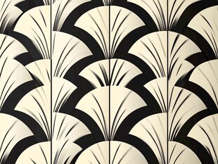 黑白扇形几何图案纹理