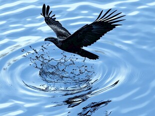 黑鹰掠水展矫健身姿