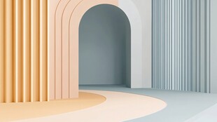 简约拱门几何空间场景