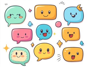 可爱表情对话气泡集合