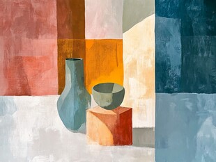 几何风格静物抽象艺术画