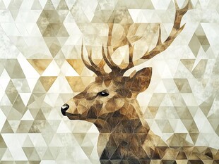 几何风麋鹿头像艺术图
