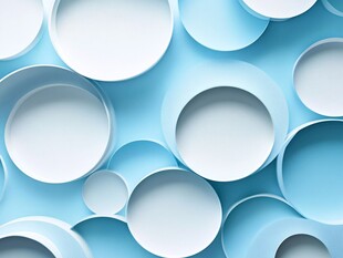 蓝白立体圆圈背景图案