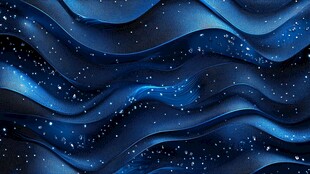梦幻蓝色波浪星空背景
