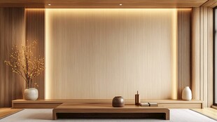 日式简约风客厅静谧一角