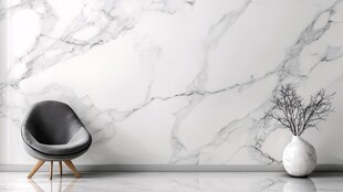 现代简约大理石墙搭配座椅