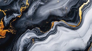 黑金流体艺术抽象纹理画面