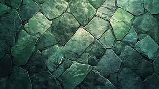 青绿色石砌墙面纹理图