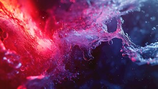 梦幻色彩水花碰撞瞬间