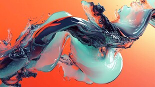 流动炫彩墨水艺术画面