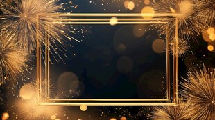 金色烟花边框背景图