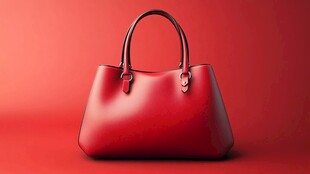 红色时尚手提女包展示