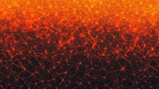 橙红色科技感网状背景图