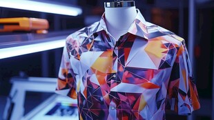 几何图案短袖衬衫展示