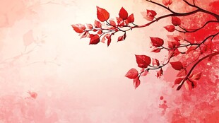 红枝红叶梦幻背景图