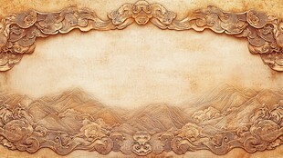 古风雕花边框纹理背景图