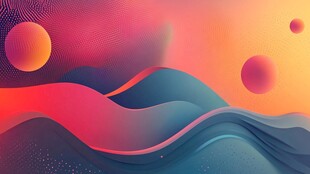 梦幻渐变流体星球景观